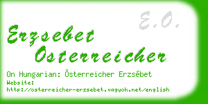 erzsebet osterreicher business card